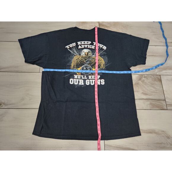 Vtg NRA National Rifle Association Shirt Men’s XL Black Double Sided Y2K Eagle - Picture 3 of 3